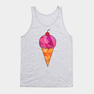 Geometric Ice Cream with Cherry on Top (black outline) Tank Top